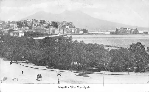 C079 Italien Napoli Villa Municipale Vintage Postkarte