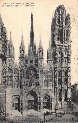 C075 Frankreich Kathedrale de Rouen La Tour de Beurre 1912 alte Postkarte