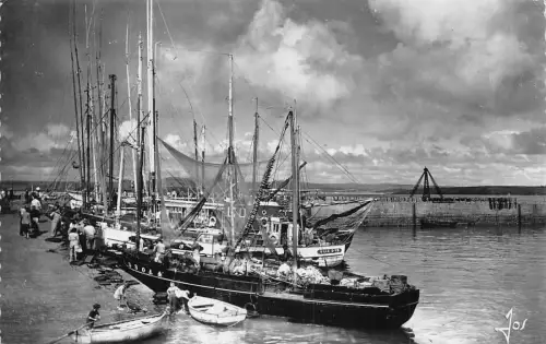 C067 Frankreich Bretagne Douarnenez Boote RPPC Vintage Postkarte