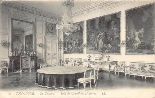 C072 Frankreich Compiegne Le Chateau Salle du Conseil 1905 Vintage Postkarte