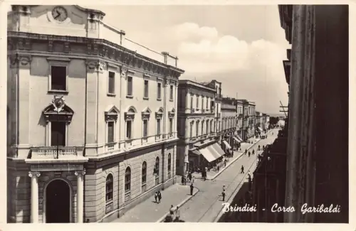 C078 Italien Brindisi Corso Garibaldi RPPC Vintage Postkarte