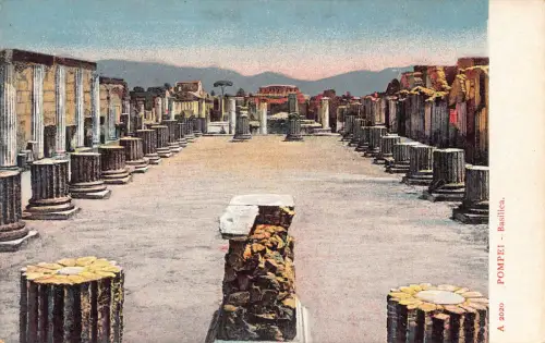C078 Italien Pompeji Basilika Vintage Postkarte