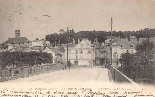 C065 Frankreich Meulan vue prise du Petit Pont 1902 alte Postkarte