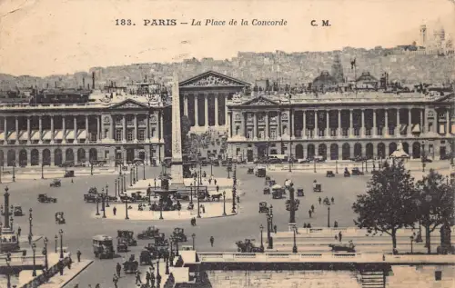 C065 Frankreich Paris La Place de la Concorde 1923 Vintage Postkarte