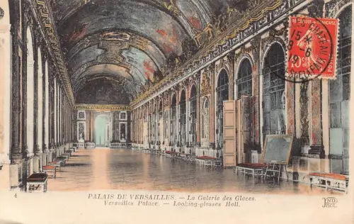 C065 Frankreich Versailles Looking Glasses Hall 1919 Vintage Postkarte