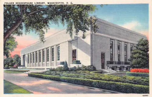 A987 US Folger Shakespeare Library Washington DC Vintage Postkarte