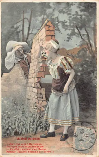 A979 Liebesroman 1906 Paar sucht einander im Wald Vintage Postkarte