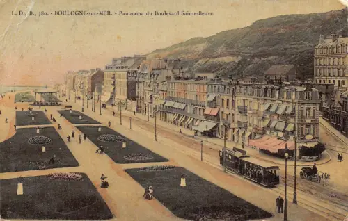 C064 Frankreich Boulogne sur Mer Boulevard Sainte Beuve 1907 alte Postkarte