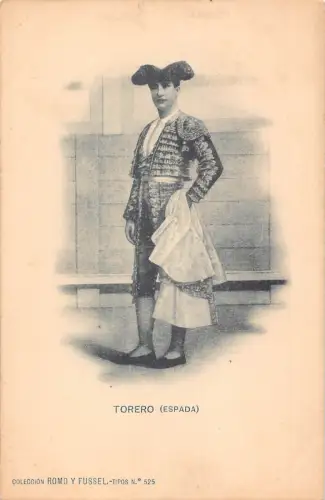 A979 Spanien Torero Espada Mann in Toreador Uniform Stierkampf Vintage Postkarte