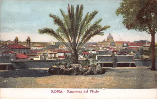 A976 Italien Rom Roma Panorama dal Pincio Vintage Postkarte