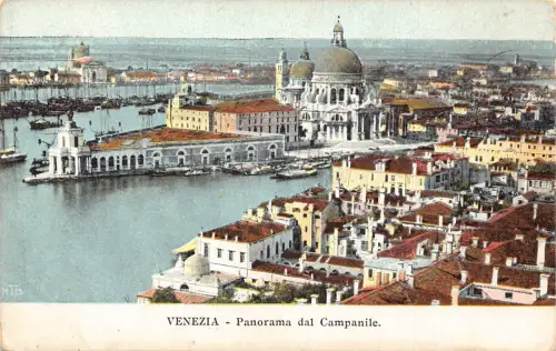 A977 Italien Venezia Venedig Panorama dal Campanile Vintage Postkarte