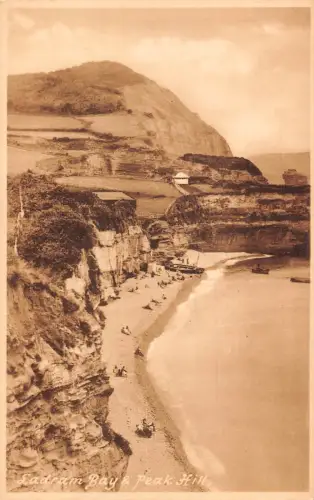 A980 England Ladram Bay und Peak Hill Vintage Postkarte