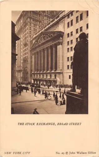 A972 US Stock Exchange Broad Street New York City Postkarte