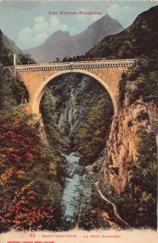 C058 Frankreich Les Hautes Pyrenäen Brücke Vintage Postkarte