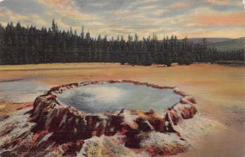 A969 US 1950 Bowle Bowle Spring Upper Geyser Basin Yellowstone Park Postkarte
