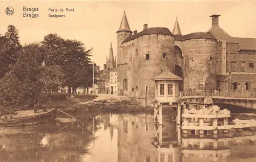 C055 Belgien Brügge Porte de Gand Vintage Postkarte
