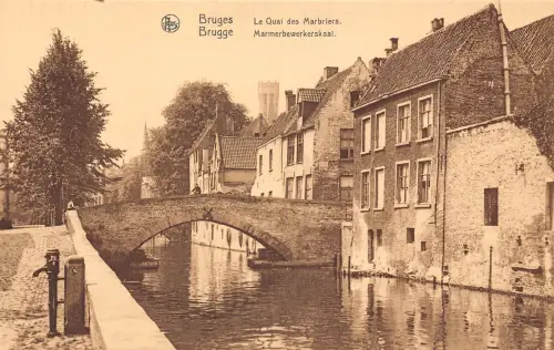 C055 Belgien Brügge Le Quai des Marbriers Vintage Postkarte