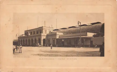 A960 Ägypten Alexandria 1931 Kairo Bahnhof Passepartout Vintage Postkarte