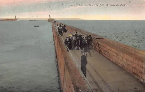 C049 Frankreich Le Havre Nouvelle Jetee et entree du Port Vintage Postkarte