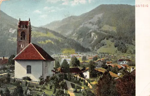 A962 Schweiz Gsteig 1912 Petzold & Aulhorn AG Kakao Schokoladen Postkarte