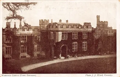 A951 England 1912 Warwick Castle Vordereingang Vintage Postkarte