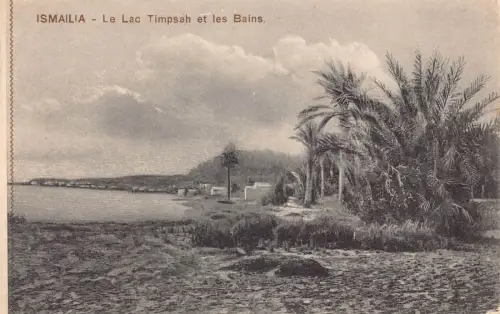 A960 Ägypten Ismailia Lake Timpsah et le Bains Vintage Postkarte