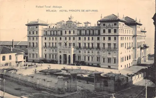 A959 Spanien 1932 Malaga Hotel Principe de Asturias Vintage Postkarte