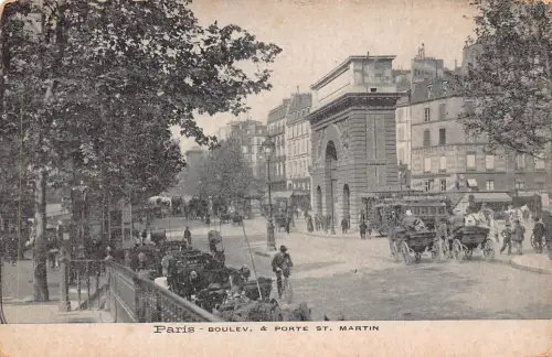 C064 Frankreich Paris Boulevard Porte St.Martin 1905 Vintage Postkarte