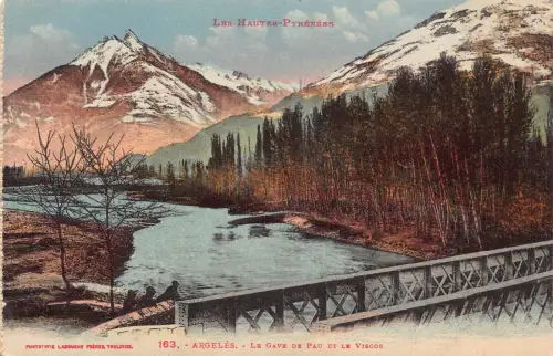 C064 Frankreich Les Hautes Pyrenäen Argeles Le Gave de Pau Vintage Postkarte