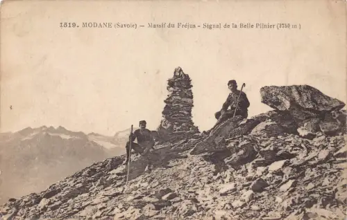 C062 Frankreich Modane Massif du Frejus Signal de la Belle Plinier Vintage Postkarte
