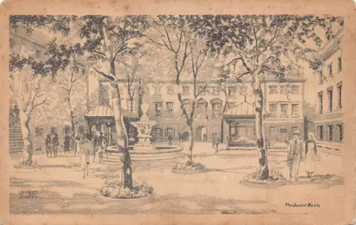 A951 England The Quad at Barts Art Vintage Postkarte