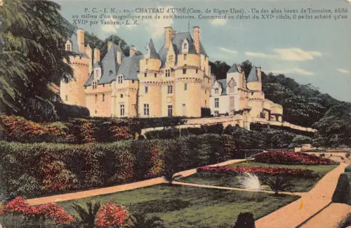 C052 Frankreich Chateau d'Usse Vintage Postkarte