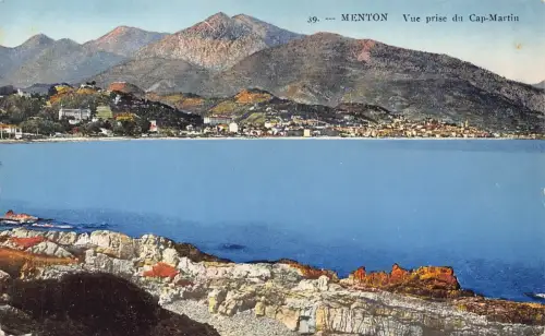C053 Frankreich Menton Vue prise du Cap-Martin Vintage Postkarte