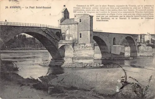 C063 Frankreich Avignon Le Pont Saint Benezet 1913 alte Postkarte