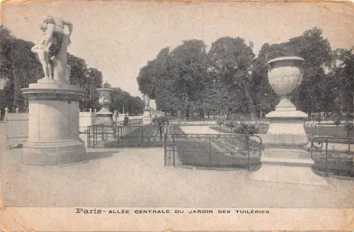 C063 Frankreich Paris Alee Centrale du Jardin des Tuileries 1905 Postkarte