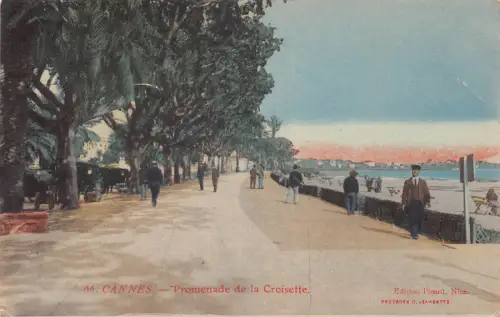 C067 Frankreich Cannes Promenade de la Croisette 1908 alte Postkarte
