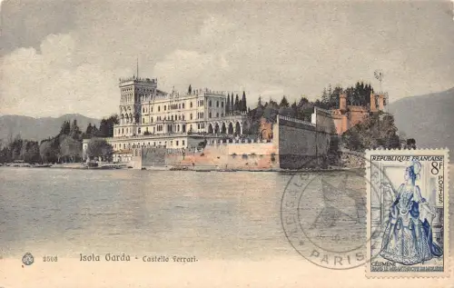 A963 Italien Isola Garda Castello Ferrari Vintage Postkarte