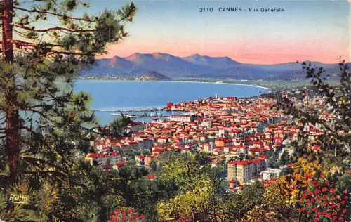 C052 Frankreich Cannes Vue Generale Vintage Postkarte