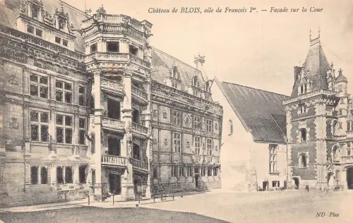 C059 Frankreich Schloss Blois, Aile de Francois Ier Vintage Postkarte