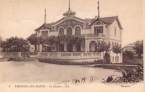 C060 Frankreich Thonon les Bains Le Casino Vintage Postkarte