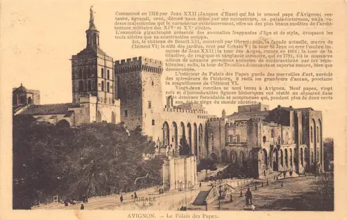 C059 Frankreich Avignon Le Palais des Papes Vintage Postkarte