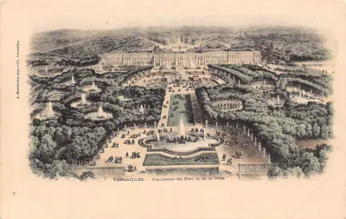 C062 Frankreich Versailles Panorama du Parc et de la Ville Vintage Postkarte