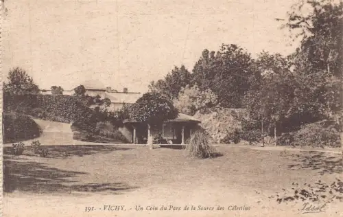 C067 Frankreich Vichy Un Coin du Parc de la Source des Celestin Vintage Postkarte