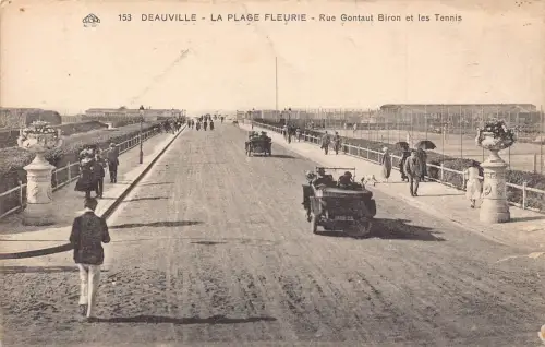 C068 Frankreich Deauville la Plage Fleurie Vintage Postkarte
