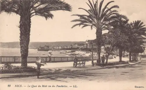 C068 Frankreich Schöne Le quai du Midi vu des Ponchettes Vintage Postkarte