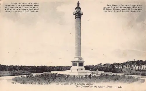 C070 Frankreich Boulogne sur Mer Die Säule der Großen Armee Vintage Postkarte