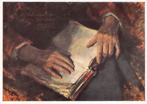 München Deutsche Kunst Art Karl Truppe Haende der Mutter Buch Postkarte B736