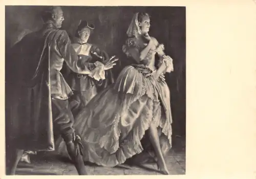 München Deutsche Kunst Art Julius H Engelhard Begegnung Flirt Postkarte B737