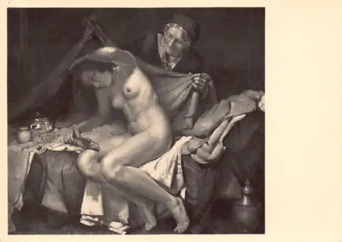 München Deutsche Kunst Kunst Karl Truppe Vanitas Akt Dame alte Postkarte B737