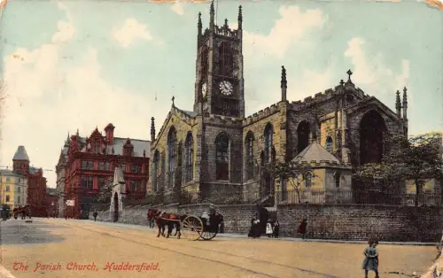 A945 England Huddersfield Parish Church 1914 Vintage Postkarte